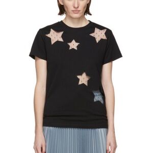 RED Valentino Black Tulle Stars T-Shirt Size Small